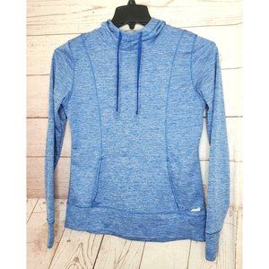 Blue Avia Small Thumb Hole Sleeve Activewear Drawstring Hooded Top RH8M058